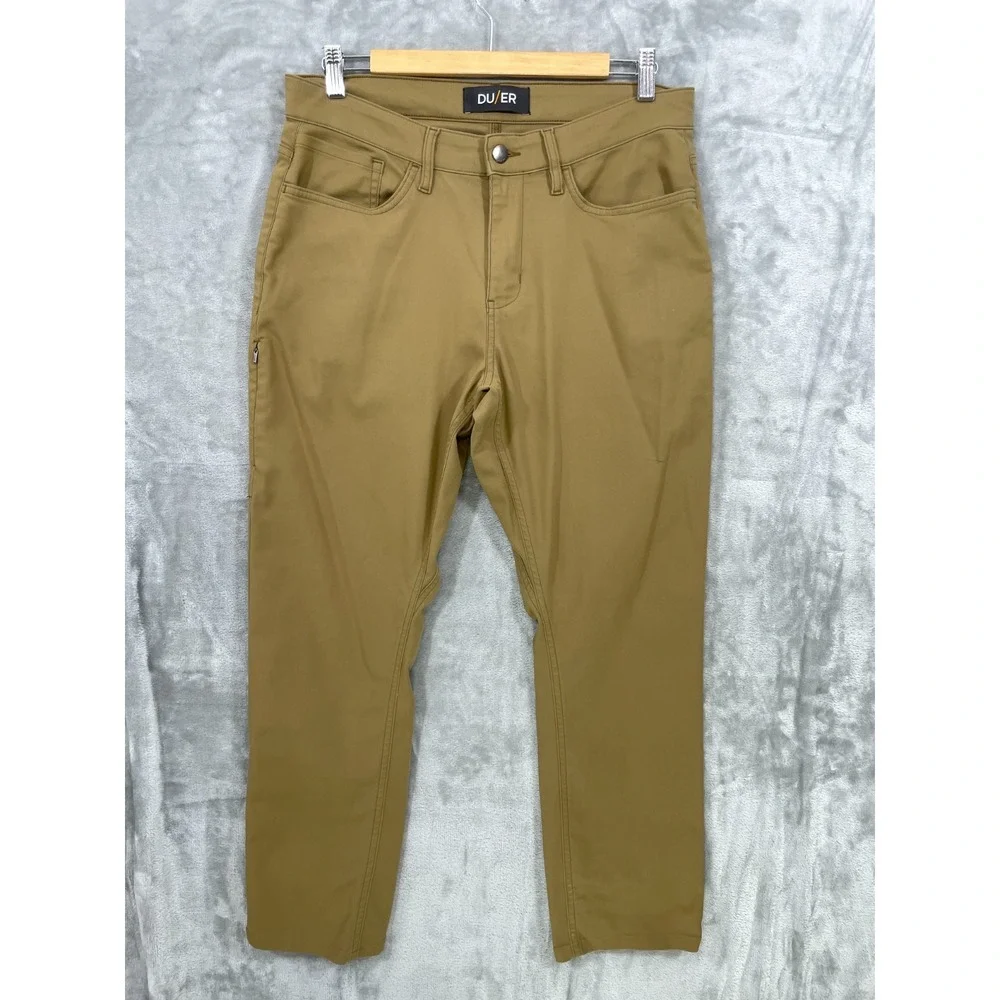 DUER Pants Mens 32x32 Brown Relaxed Taper Performance MFNR1002